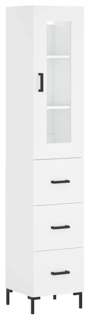 3199233 vidaXL Dulap înalt, alb, 34,5x34x180 cm, lemn prelucrat