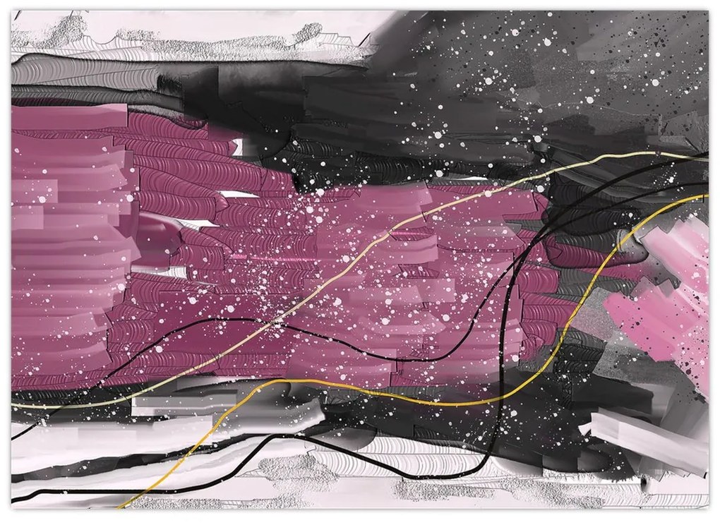 Tablou - Abstracție roz-roșu (70x50 cm)