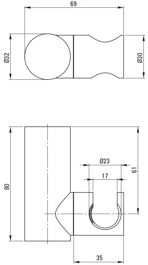 Suport dus manual Deante Round crom lucios