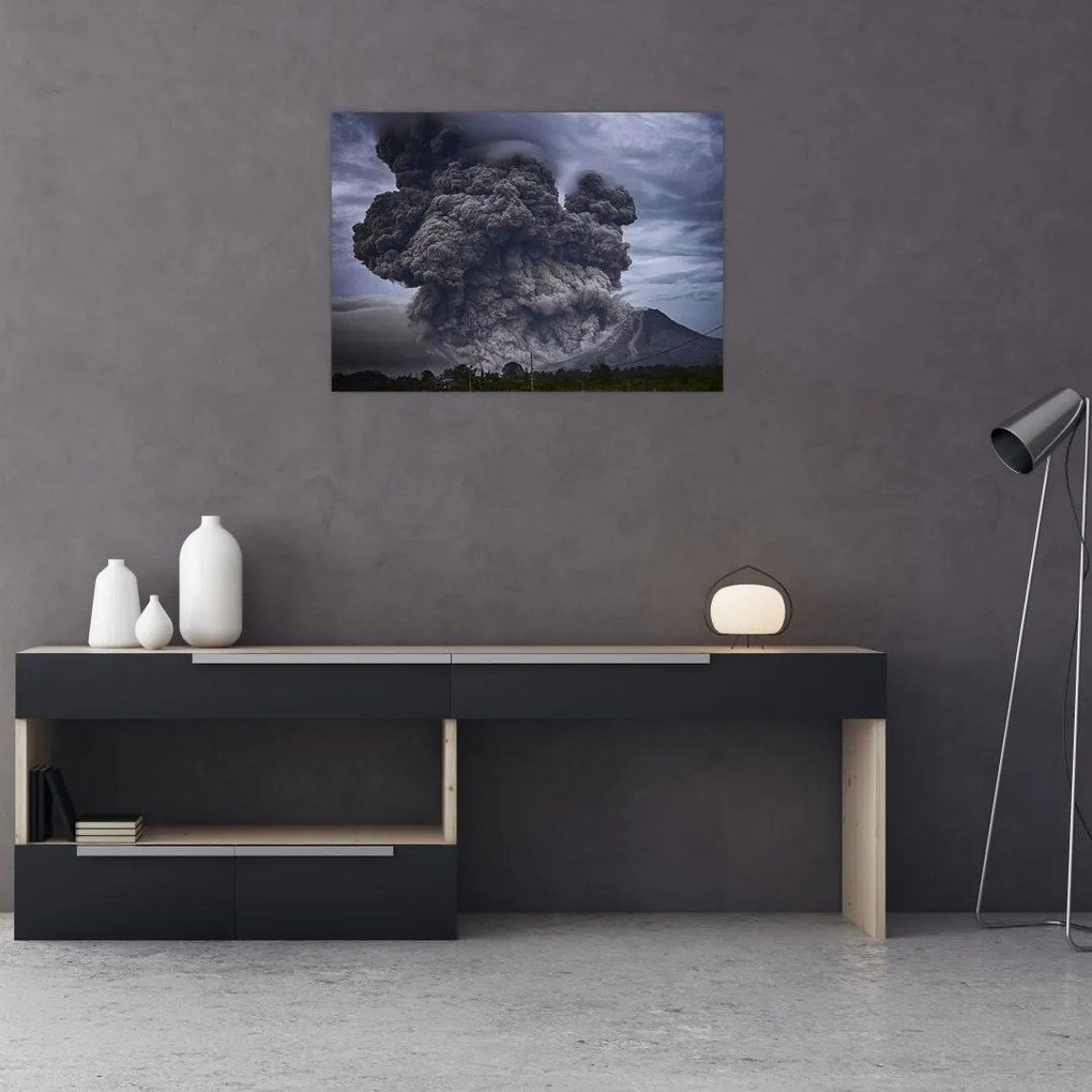 Tablou pe sticlă - Erupție vulcanică (70x50 cm)