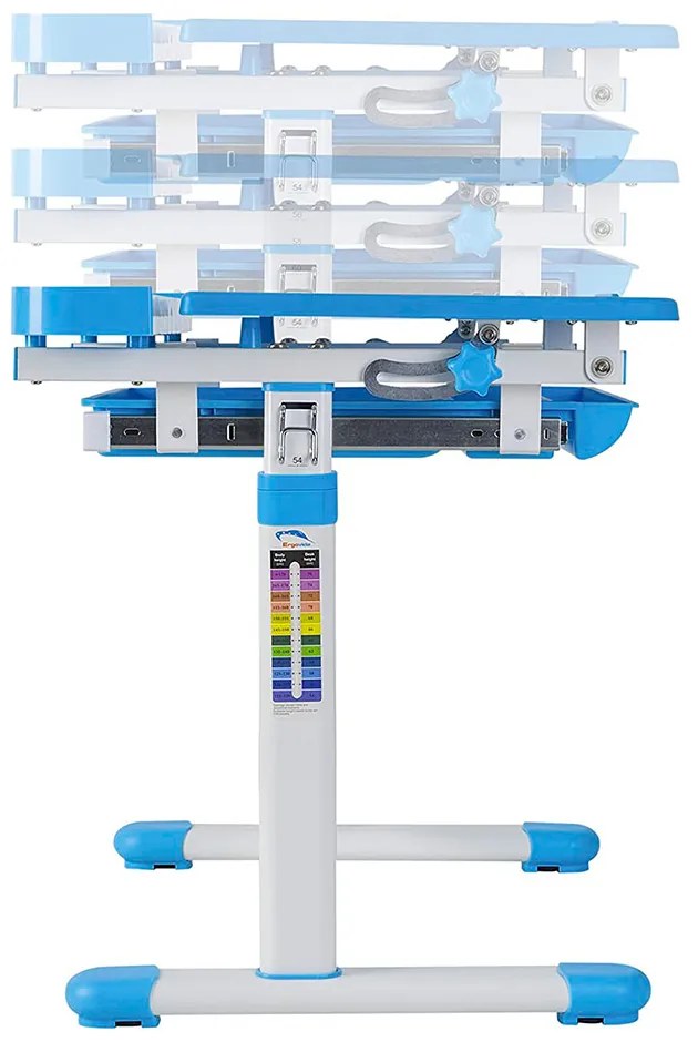Birou multifunctional copii, inaltime reglabila, albastru