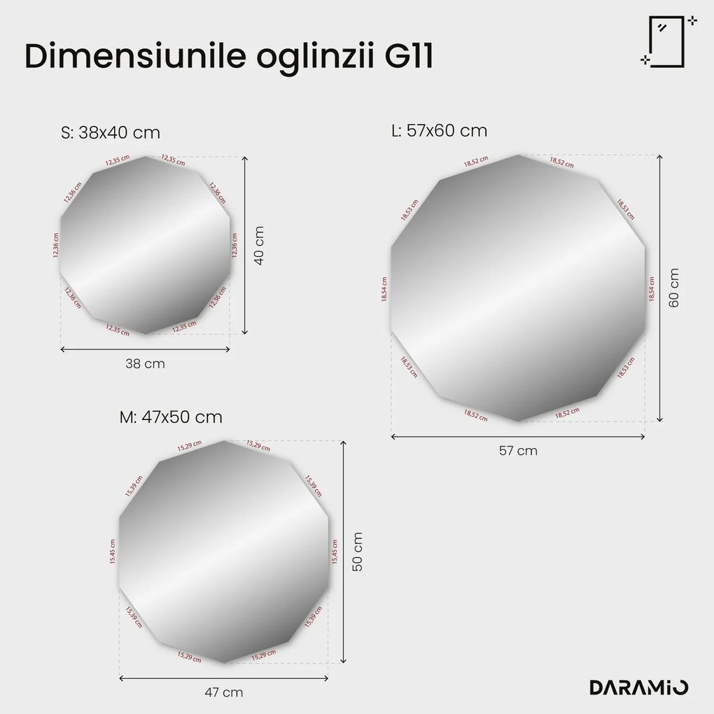 Oglindă atipică cu iluminare LED G11