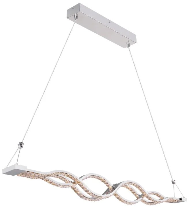 Lustra suspendata LED dimabila cu telecomanda design modern PILLA crom 67109-30 GL