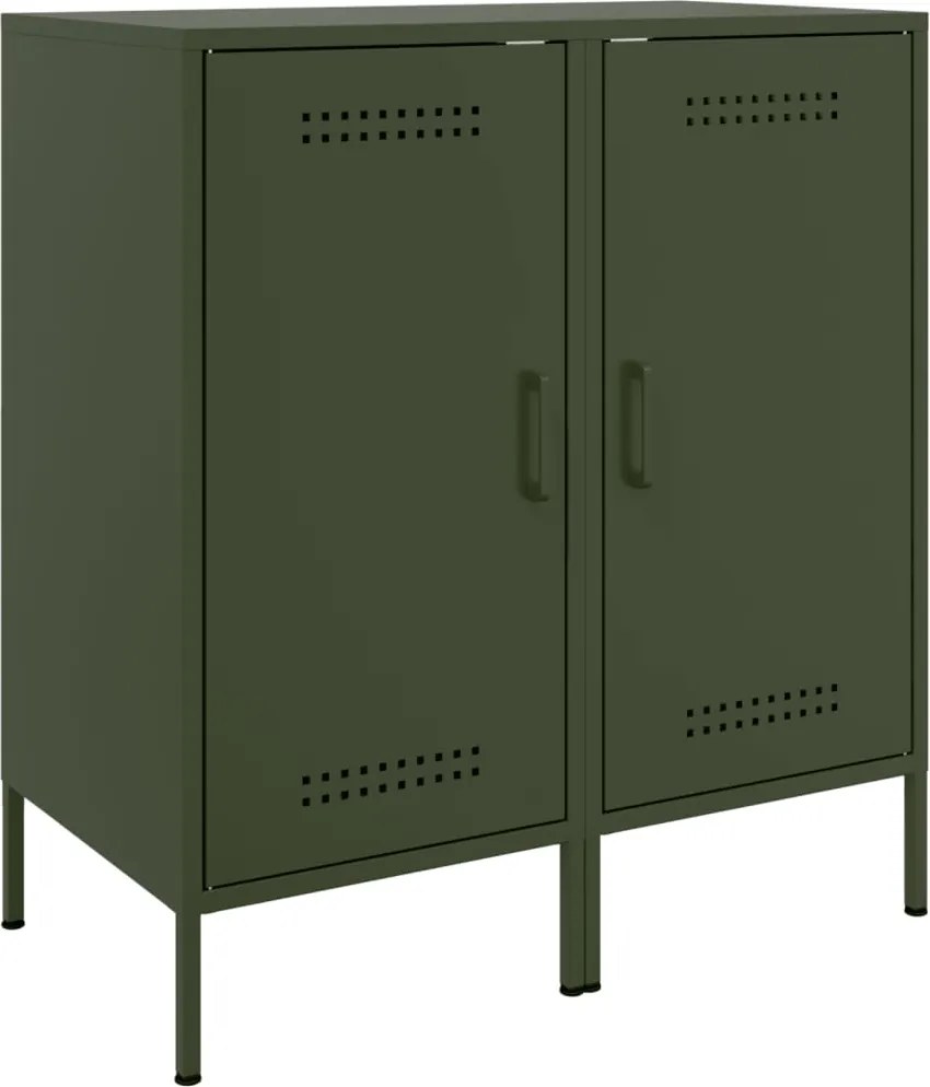 vidaXL Dulapuri, 2 buc., verde măsliniu, 36x39x79 cm, oțel