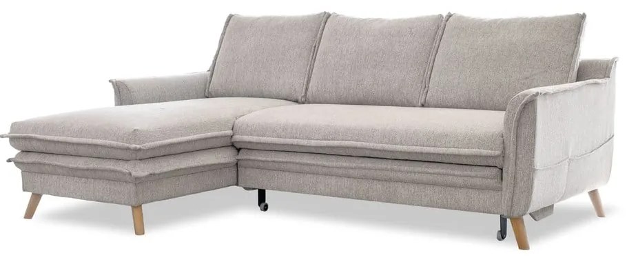 Colțar grej extensibil/cu spațiu de depozitare (cu colț pe partea stângă/cu șezlong) Charming Charlie – Miuform