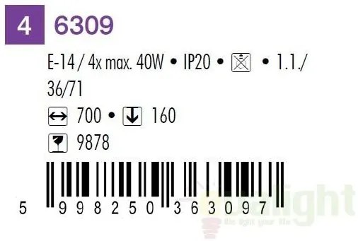 Lustra, Plafonier cu 4 spoturi, finisaj bronz, Soma 6309 RX