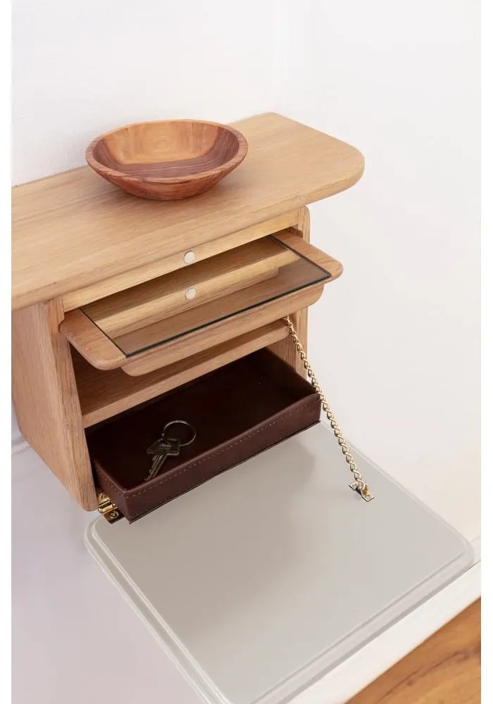 Set pentru hol alb/în culoare naturală cu aspect de lemn de stejar One More Look – UMAGE