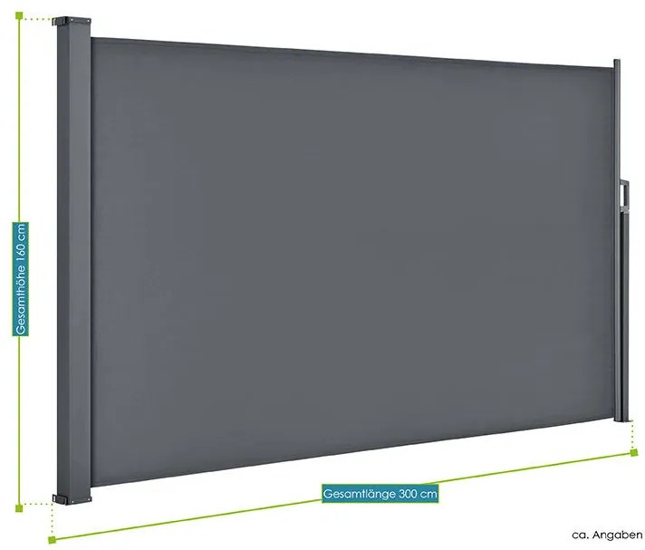 Perete lateral „Dubai” 300 x 160 cm gri închis