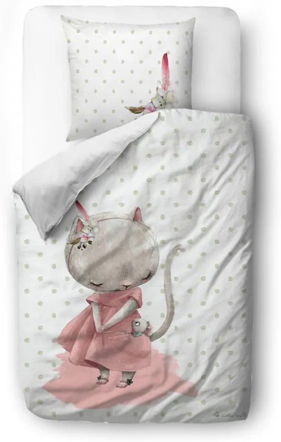 Lenjerie de pat din bumbac Butter Kings Mouse, 140 x 200 cm