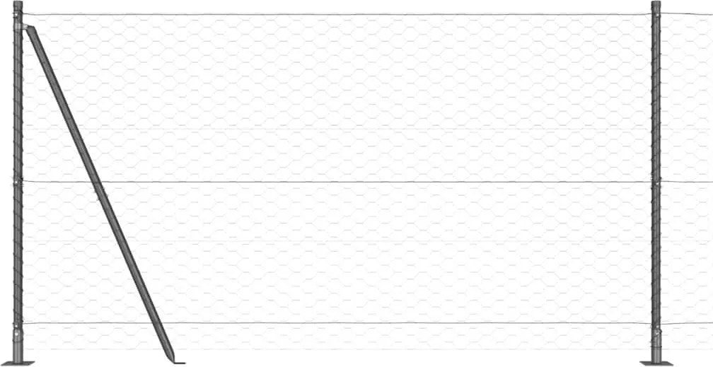 vidaXL Stâlp de gard. Gri 10 x 1,2 m (plasă de 50 mm) Oțel și PVC