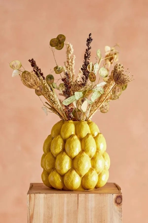 Vază galbena din ceramica, Ø22cm,"Limone"