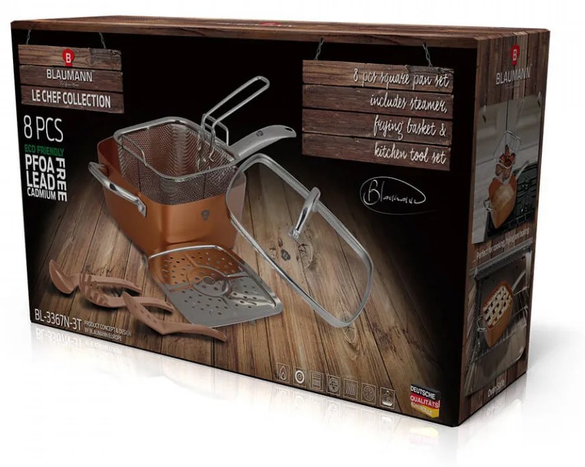 Tigaie multifunctionala patrata (Fryer) Le Chef Line Blaumann BL 3367 3T