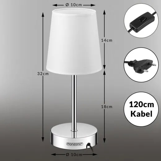 Deuba Lampa de masa Lumiere 32x13x13cm - alba