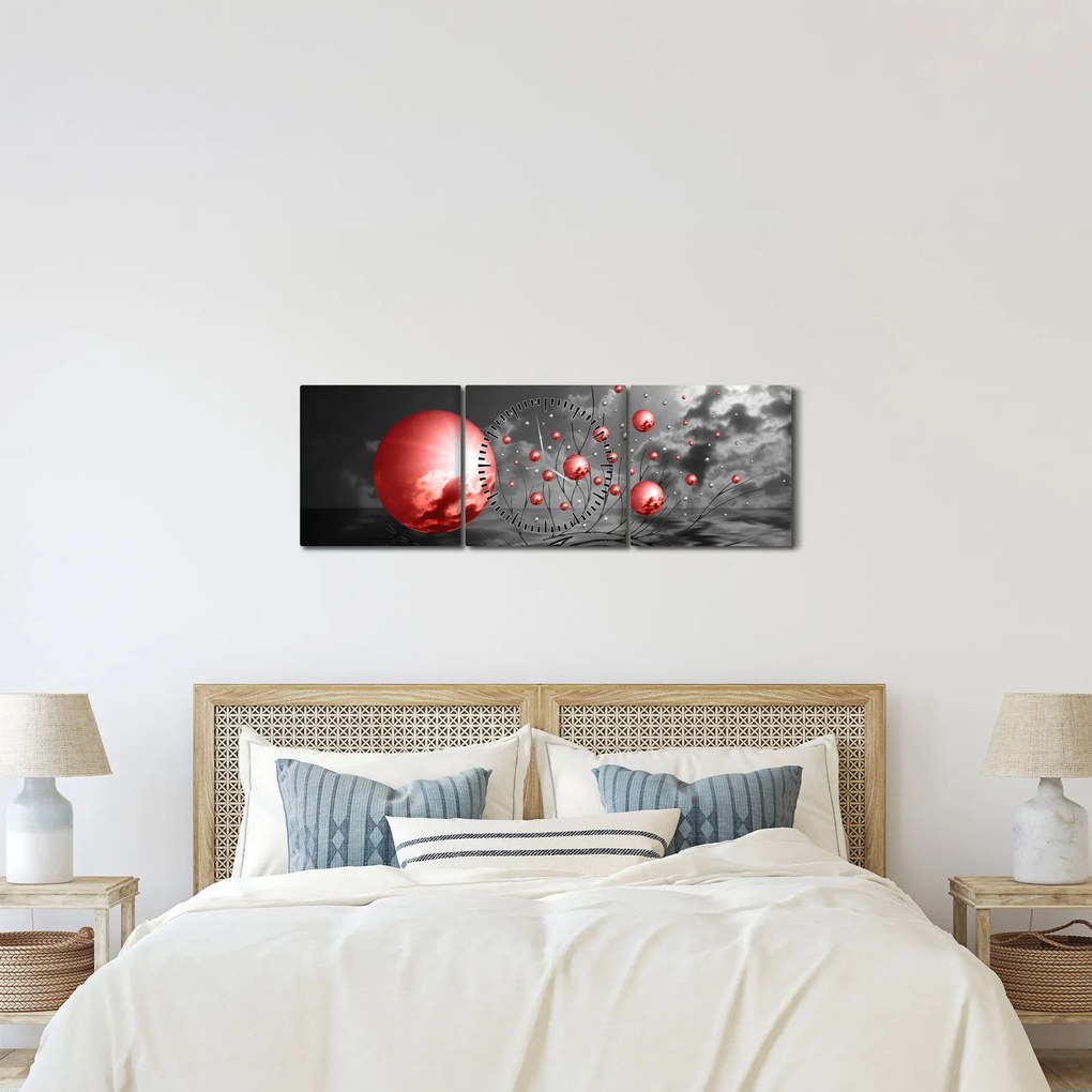 Tabloul bilelor roșii (cu ceas) (90x30 cm)