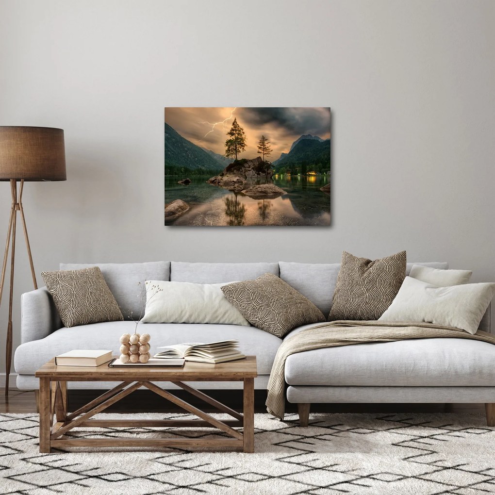 Tablou - lacul în munți (70x50 cm)