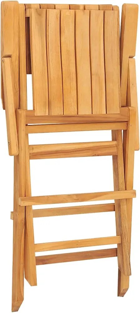 vidaXL Scaune de grădină pliante, 4 buc., 55x61x90 cm, lemn masiv tec
