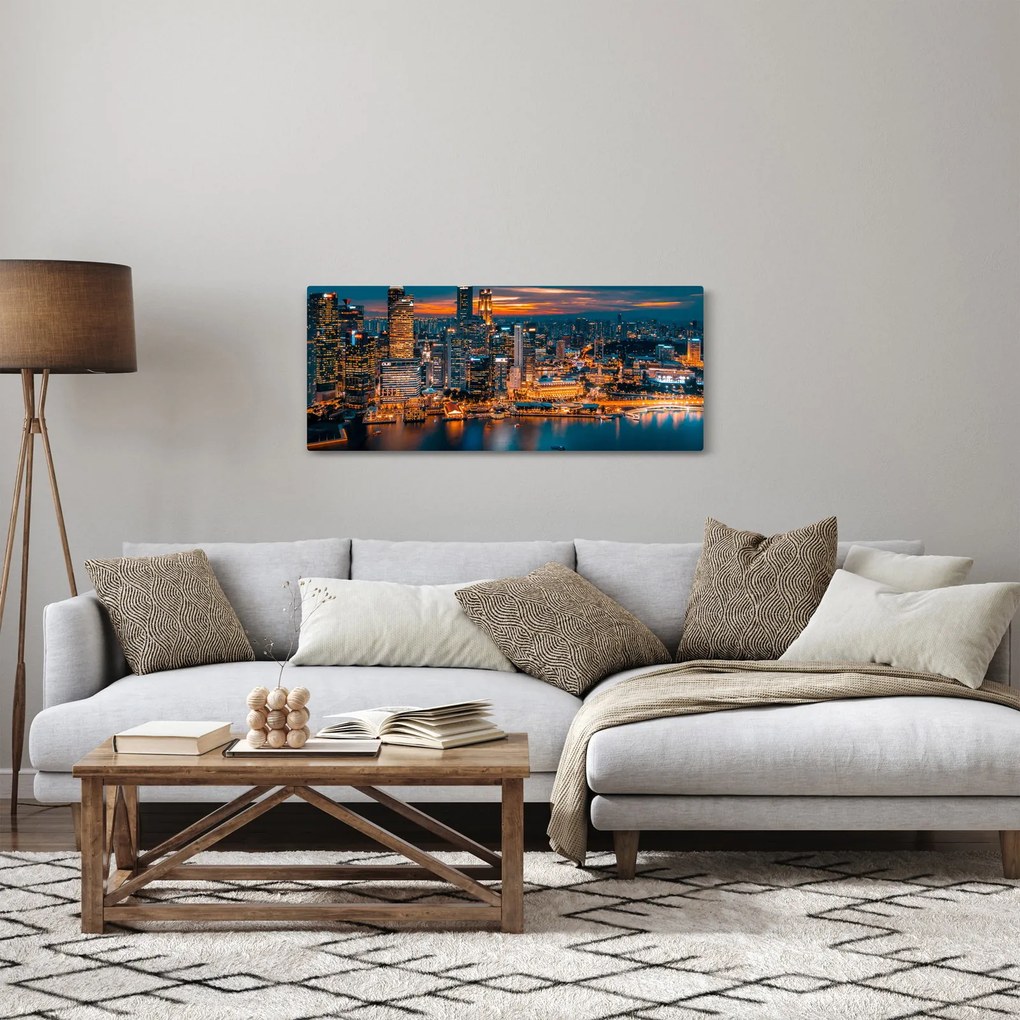 Tablou orașului nocturn (120x50 cm)