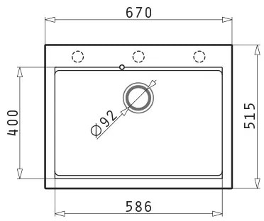 Pyramis 70094201 - Chiuvetă de bucătărie SIROS 67x51,5 cm granit/negru