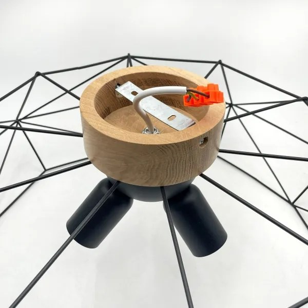 Brilagi - Plafonieră WOODY BASKET 3xE27/60W/230V, diam. 60 cm, stejar