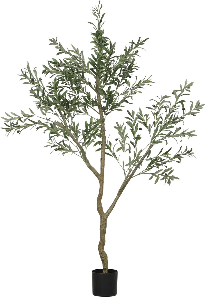 HOMCOM Măslin artificial, plantă artificială, măslin realist în ghiveci, 180 cm, plastic, verde | Aosom Romania