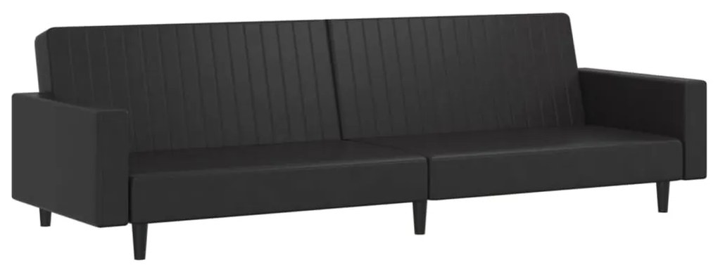 337667 vidaXL Canapea extensibilă cu 2 locuri, negru, piele ecologică