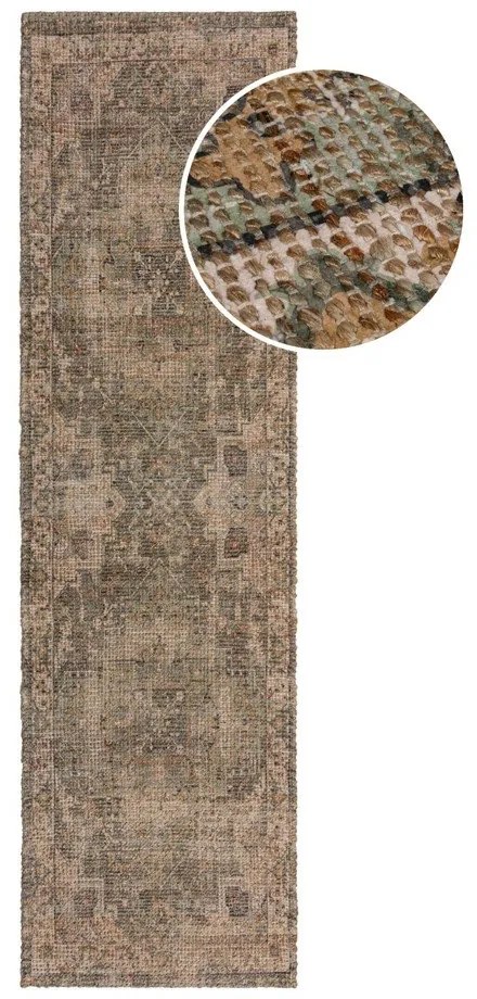 Covor tip traversă kaki țesut manual din amestec de iută 60x230 cm Selena Jute Traditional – Flair Rugs