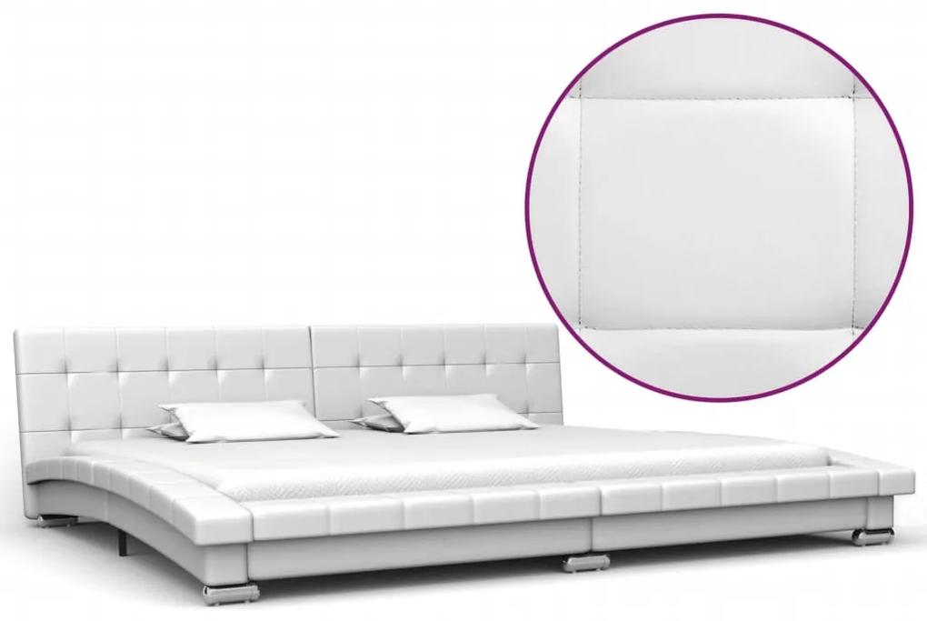 280626 vidaXL Cadru de pat, alb, 200 x 180 cm, piele artificială