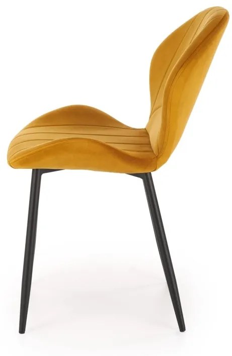 Scaun K538 velvet mustariu H85 cm