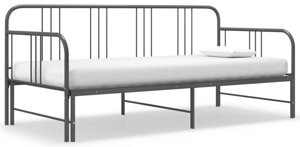 vidaXL Cadru pat canapea extensibilă, gri, 90 x 200 cm, metal