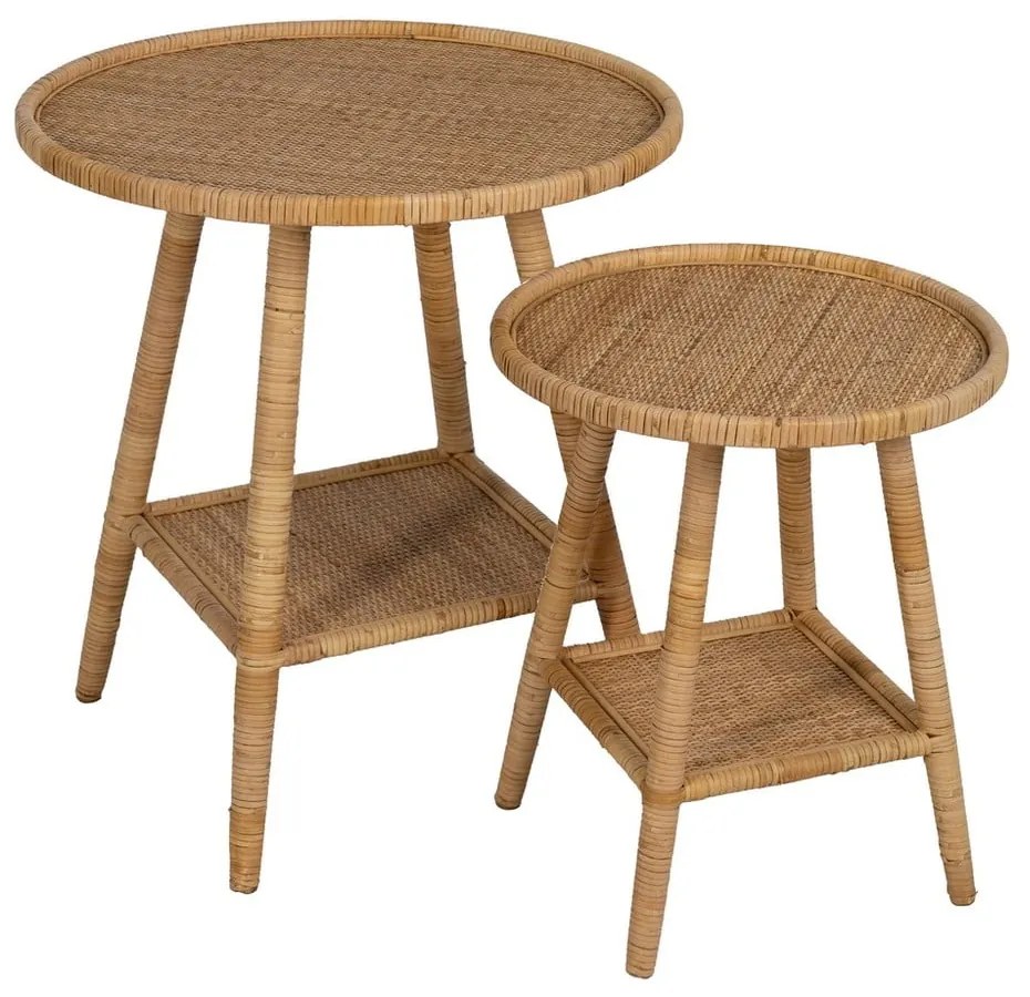 Măsuță auxiliară rotundă din ratan ø 45 cm – Ixia