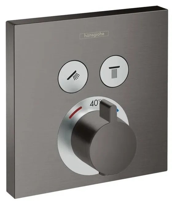 Baterie dus incastrata Hansgrohe ShowerSelect negru - crom periat 2 functii