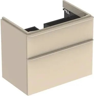 Dulap baza pentru lavoar suspendat Geberit Smyle Square gri nisip 2 sertare 74 cm