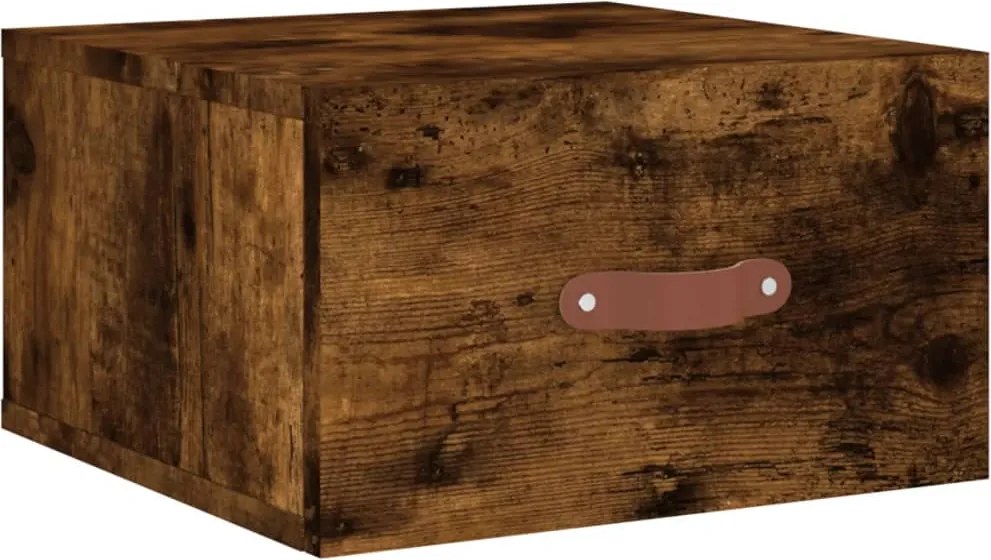 vidaXL Noptieră de perete, stejar afumat, 35x35x20 cm