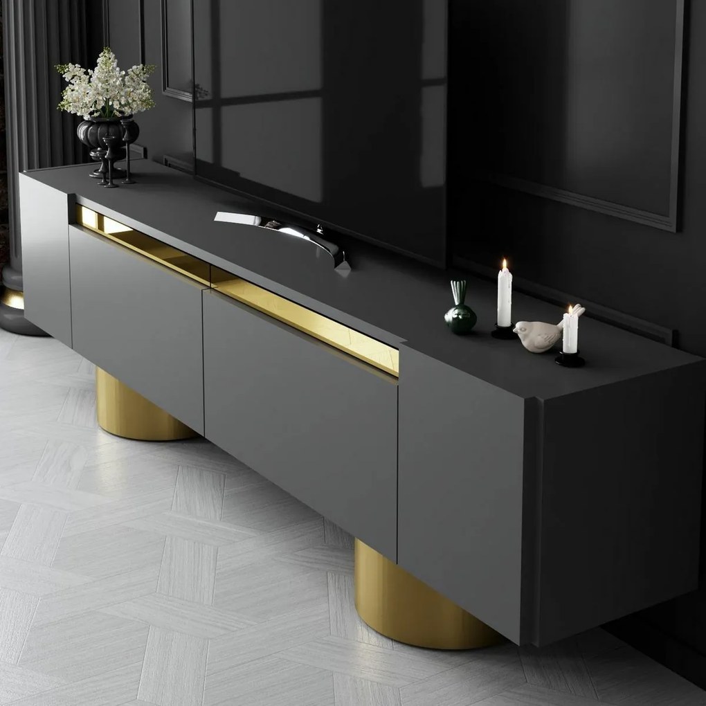 Măsuță TV Bohem Anthracite and Gold
