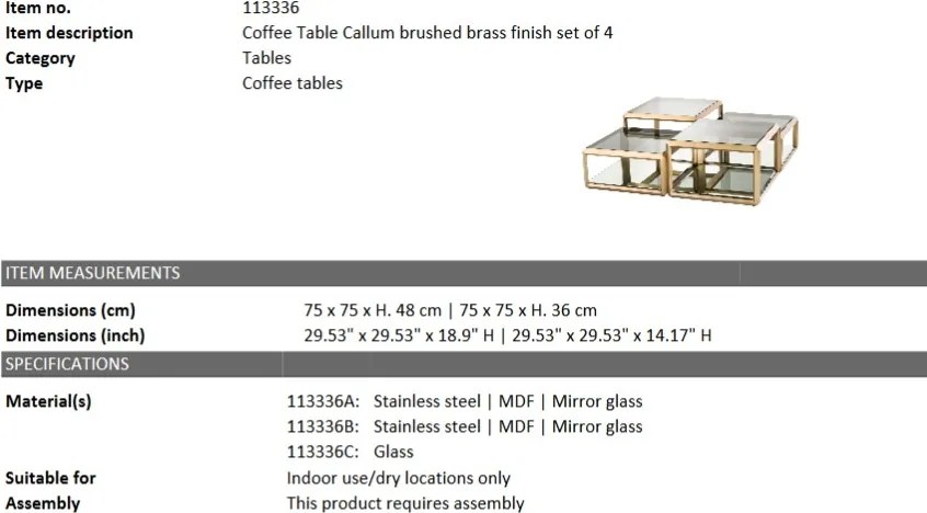 Masuta de cafea eleganta design LUX Callum 113336 HZ
