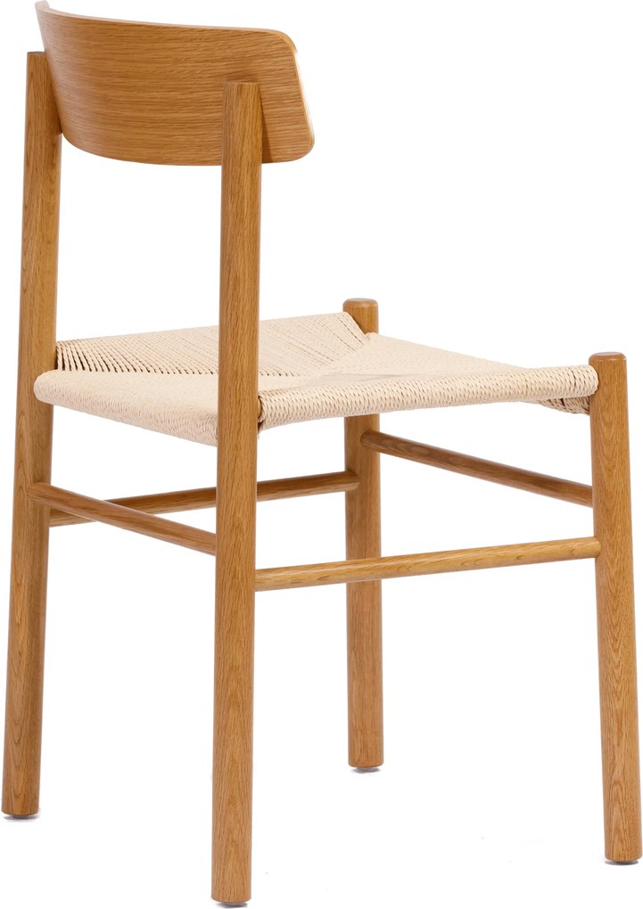 MAZZONI EXPORT LIAM Șnur Kraft/cadru Stejar Natural - SCAUN DIN LEMN ÎMPLETIT PENTRU LIVING SUFRAGERIE BUCĂTĂRIE MODERN CLASSIC BOHO