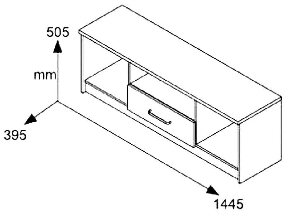 Comoda TV Olympus Stejar 144x39x50 cm