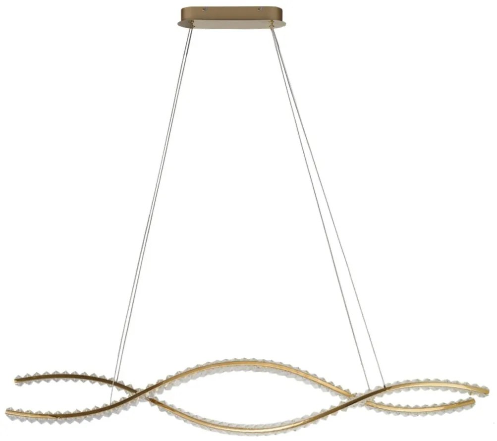 Lustra LED CCT suspendata cu telecomanda SPARK WAVES 120 auriu