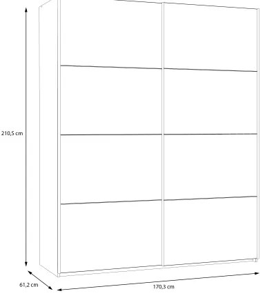 Dulap pentru haine KARO, 170 x 210 cm, gri/verde