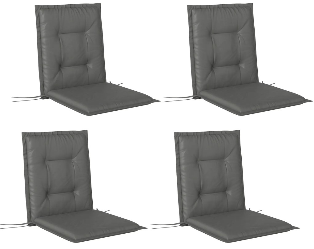 Outsunny Set de 4 perne de șezut 108 x 50 x 5 cm, perne pentru scaune cu curele, pentru interior și exterior, Hellgrau | Aosom Romania