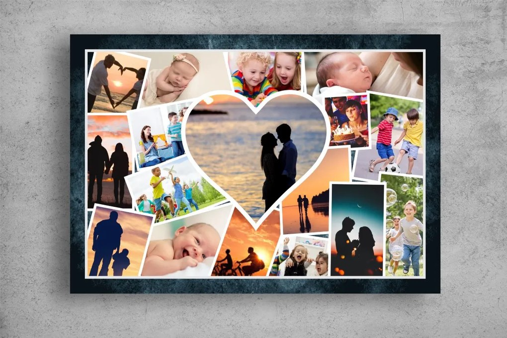 Tablou Canvas Personalizat - Cuplu (inimioara, colaj)