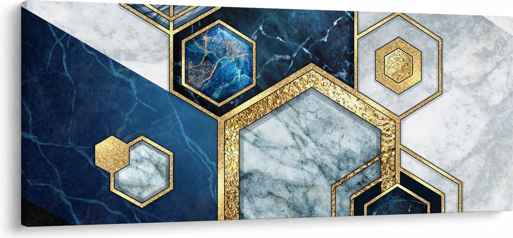 Tablou - Hexagoane de marmură (120x50 cm)