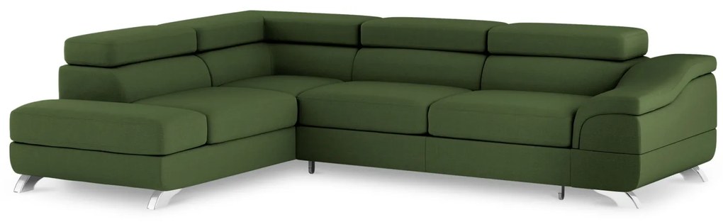 Coltar extensibil Onyx, colt pe partea stanga cu tapiterie din tesatura structurala, verde