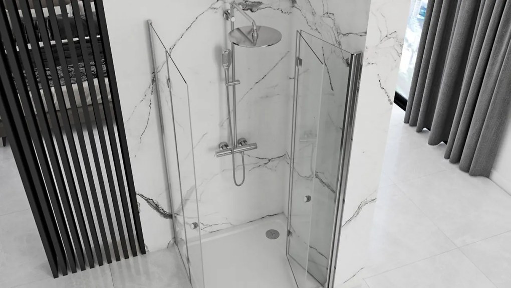 Cabina dus Fold crom - 90x90 cm