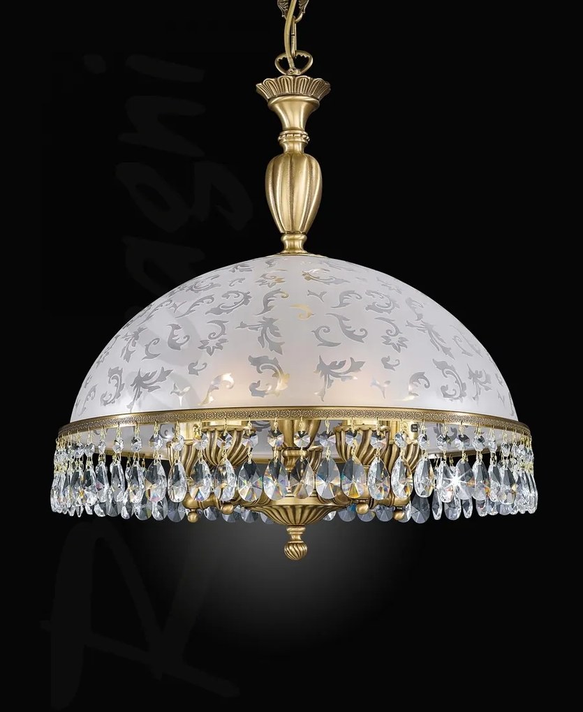 Lustra design clasic realizata manual din alama si Cristal Scholer 6200