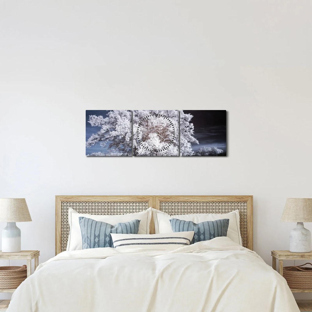 Tablou - Albă ca Zăpada Copac (cu ceas) (90x30 cm)