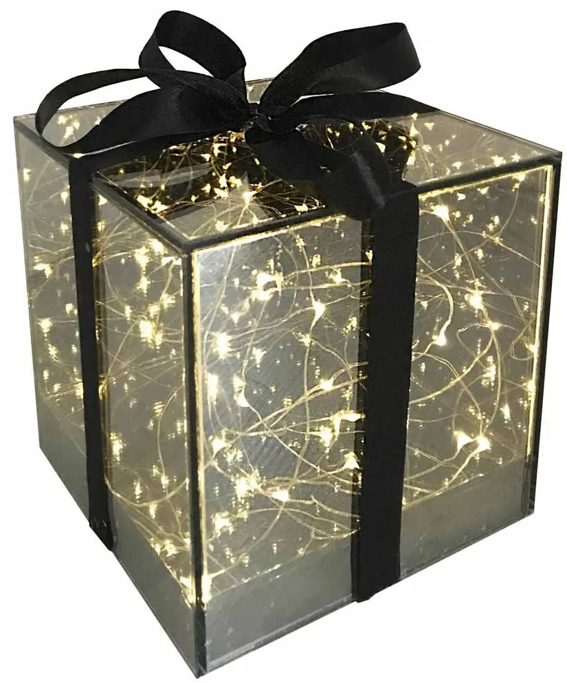 Cadou de sticla cu LED SPARK, gri - mai multe marimi Marime: M