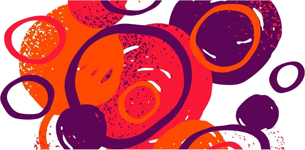 Tablou - Motiv cercuri în culori calde (120x50 cm)