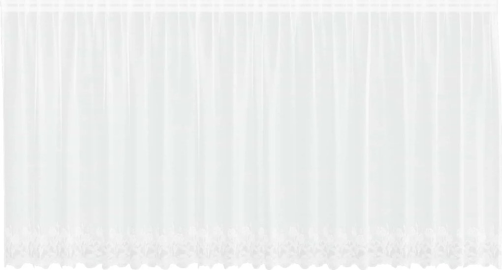 vidaXL Cortină din Dantelă cu perdele Alb 140 x 500 cm Poliester