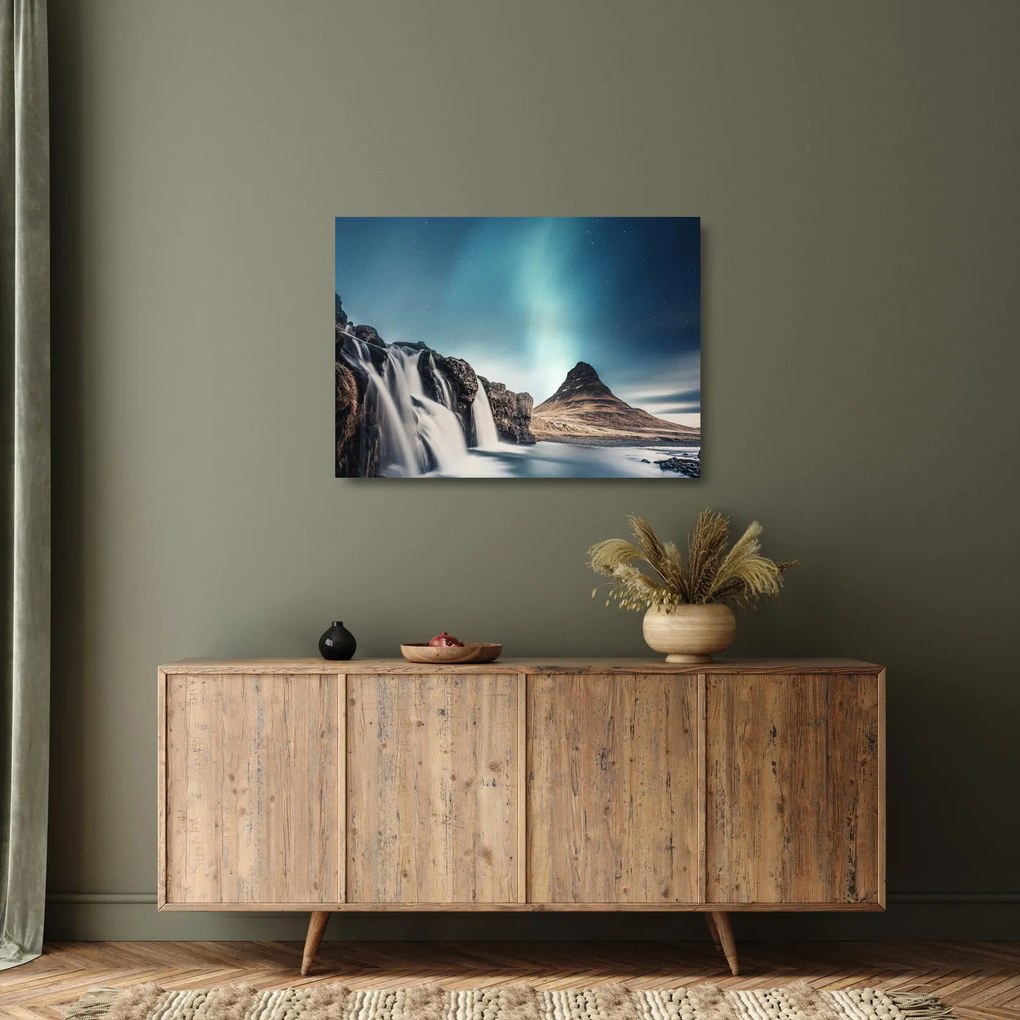 Tablou pe sticlă cu cascade (70x50 cm)